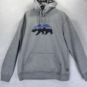 Patagonia Sweatshirt Mens Size L Grey Long Sleeves Uprisal Bear Hoodie Pullover
